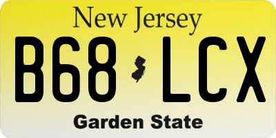 NJ license plate B68LCX