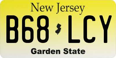 NJ license plate B68LCY