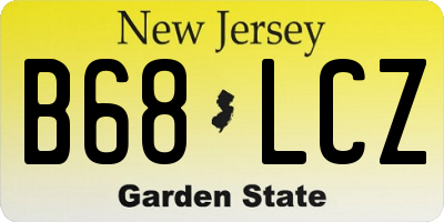 NJ license plate B68LCZ