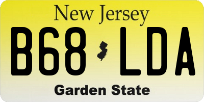 NJ license plate B68LDA
