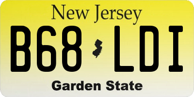 NJ license plate B68LDI