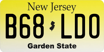 NJ license plate B68LDO