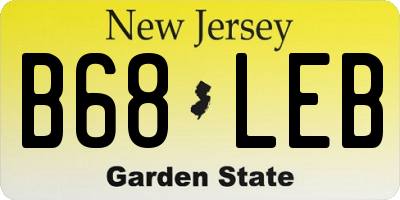 NJ license plate B68LEB