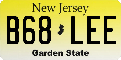 NJ license plate B68LEE