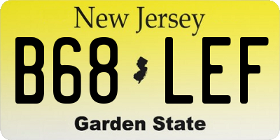 NJ license plate B68LEF