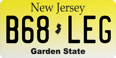 NJ license plate B68LEG