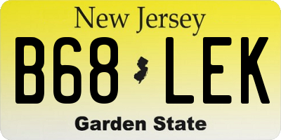 NJ license plate B68LEK