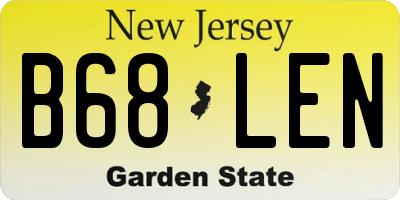 NJ license plate B68LEN