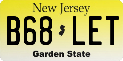 NJ license plate B68LET
