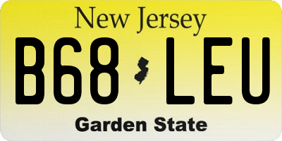 NJ license plate B68LEU
