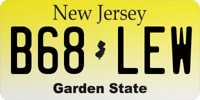 NJ license plate B68LEW
