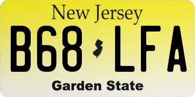 NJ license plate B68LFA