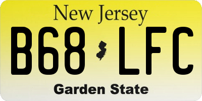NJ license plate B68LFC