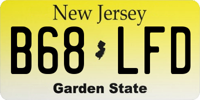 NJ license plate B68LFD