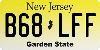 NJ license plate B68LFF