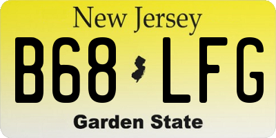 NJ license plate B68LFG