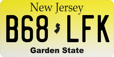 NJ license plate B68LFK
