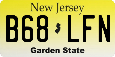 NJ license plate B68LFN