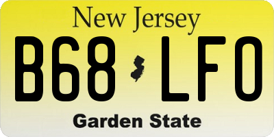 NJ license plate B68LFO