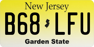 NJ license plate B68LFU