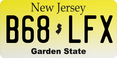NJ license plate B68LFX