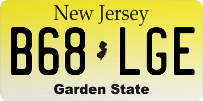 NJ license plate B68LGE