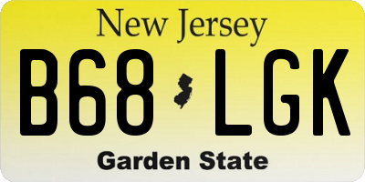NJ license plate B68LGK
