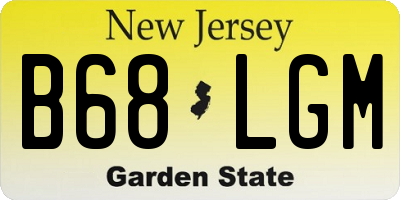 NJ license plate B68LGM