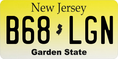NJ license plate B68LGN