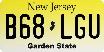 NJ license plate B68LGU