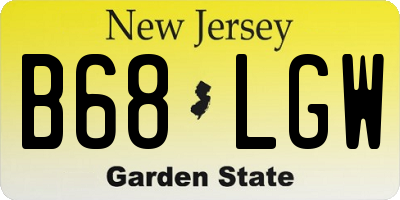 NJ license plate B68LGW