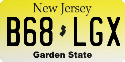 NJ license plate B68LGX