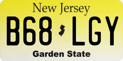 NJ license plate B68LGY