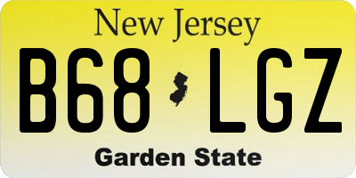 NJ license plate B68LGZ
