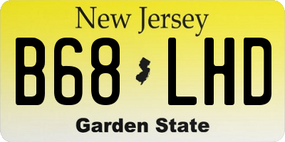 NJ license plate B68LHD