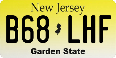 NJ license plate B68LHF