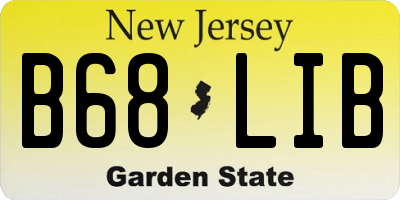 NJ license plate B68LIB