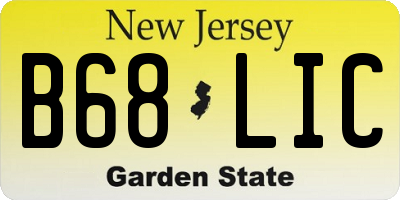 NJ license plate B68LIC