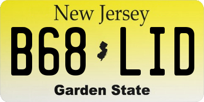 NJ license plate B68LID