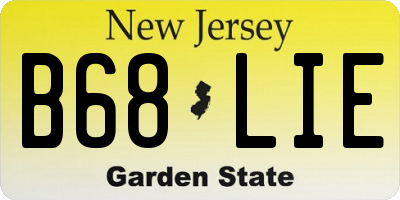 NJ license plate B68LIE