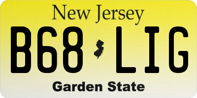 NJ license plate B68LIG