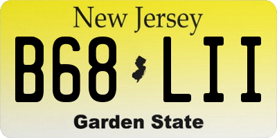 NJ license plate B68LII