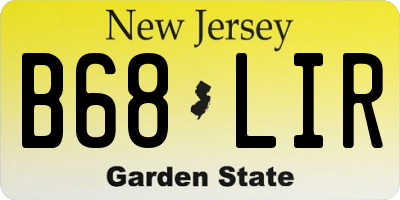 NJ license plate B68LIR