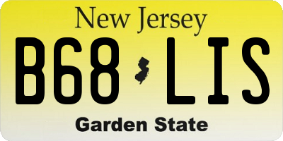 NJ license plate B68LIS