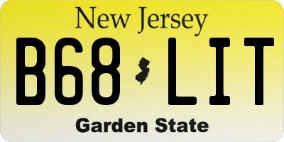NJ license plate B68LIT