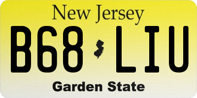 NJ license plate B68LIU
