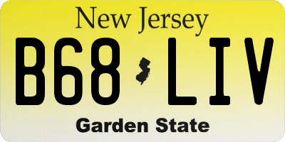 NJ license plate B68LIV