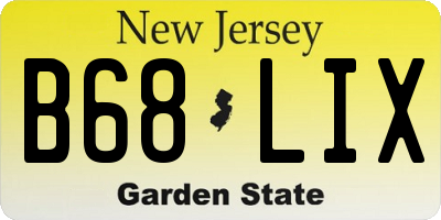 NJ license plate B68LIX