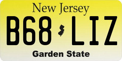 NJ license plate B68LIZ