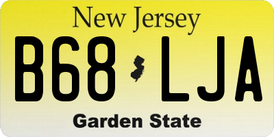NJ license plate B68LJA